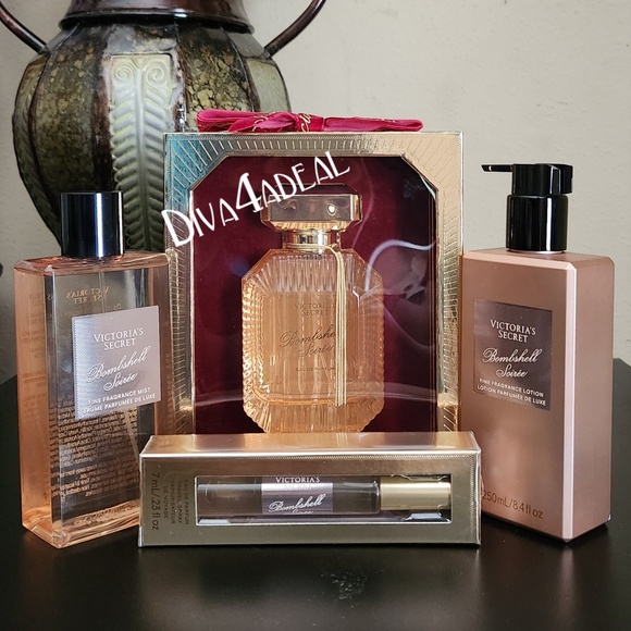 Victoria’s Secret BOMBSHELL SOIRÉE 3.4 FL OZ EDP 4PC Bundle - Picture 1 of 5
